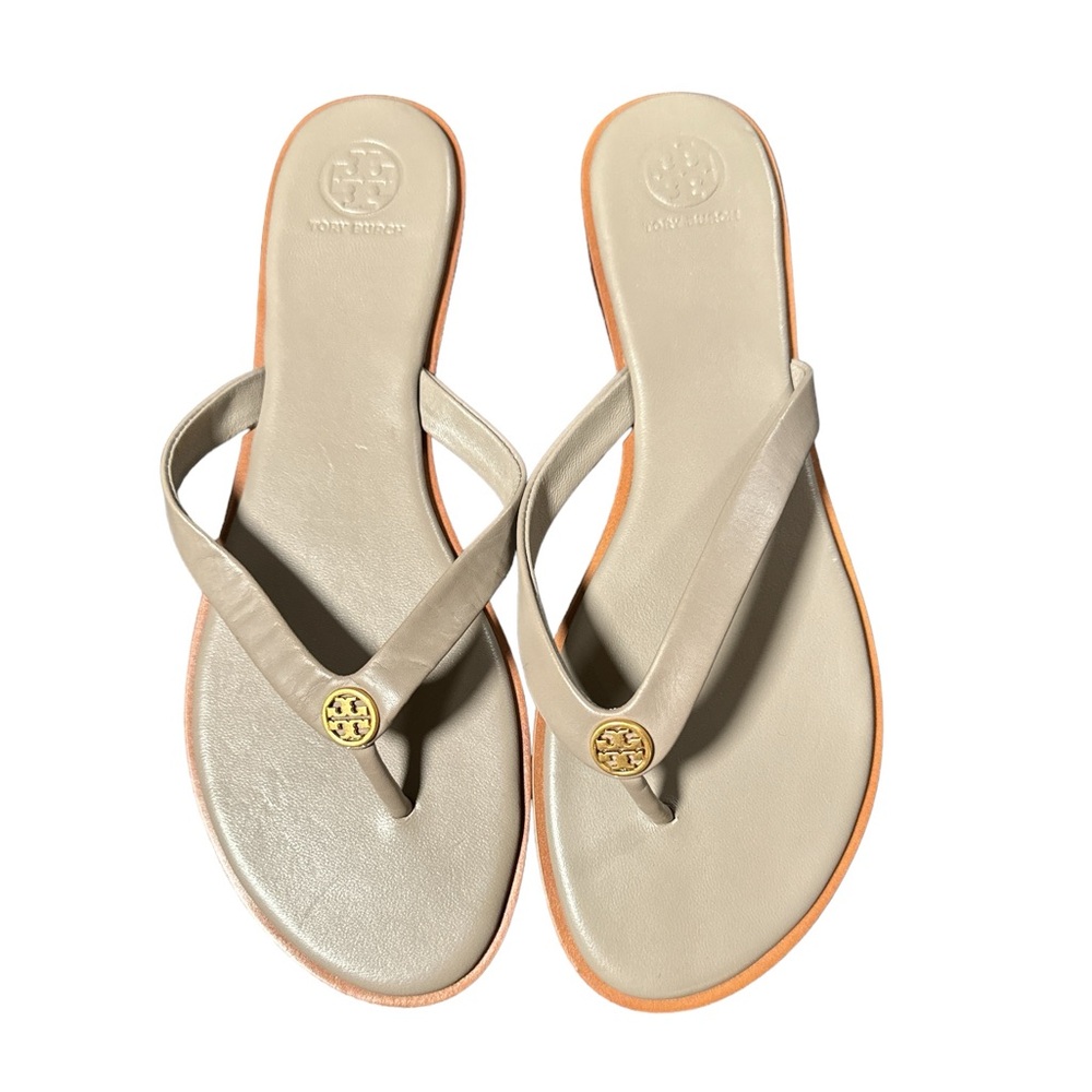 Tory Burch Benton Thong Sandals / French Gray US 10M - runs 1/2 size small